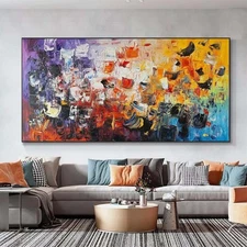 Hand Painted Abstract Oil Painting On Canvas For Living Room Home Decor X422