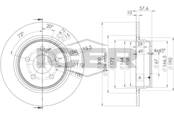 Bremsscheiben FüR Mercedes W204 C204 W212 C207 A207 Ab 11-> 2044231512-image
