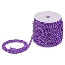 22 Yards Soft Twisted Rope Trim, 5mm Dark Purple Polyester Cord for DIY Craft