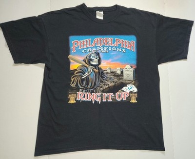 VTG Philadelphia Phillies 2008 World Series Champs Grim Reaper Shirt Size XL 
