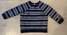 H M Sweatshirt Boys Toddler Sleeve Stripe, buttons Pullover Size 12m-18m