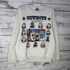 Vintage Dallas Cowboys NFL Legends Caricature Graphic Pullover Sweatshirt Medium