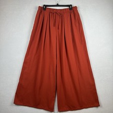 NWT Cider Wide Leg Pants Women’s 1X Burnt Orange Lightweight Pleats Pockets Boho