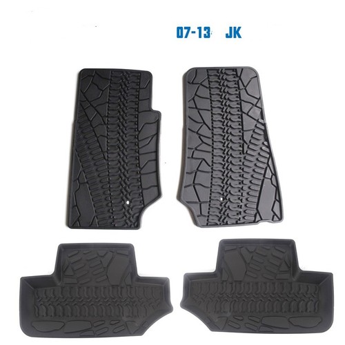 4-piece Suitable for JK 2007-2013 Jeep Wrangler TPE material 4-door floor mats - Picture 2 of 7