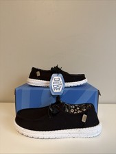 Hey Dude Wendy Basic Black Odyssey Slip-On Casual Shoes Women's Size 7