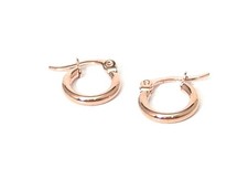 Rose Gold PVD Hoop Earrings Surgical Steel Sensitive Ears 1/2 inch SMALL
