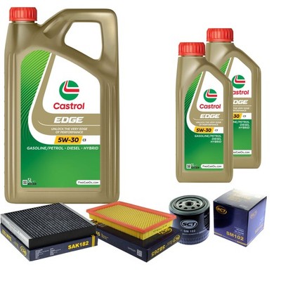 SCT Inspektionspaket 7L CASTROL EDGE 5W-30 C3 für Nissan X-Trail 2.2 dCi 4x4