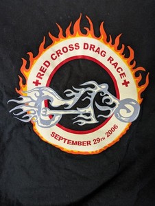 2006 American Red Cross Motorcycle Drag Race Rally Greer Dragway LG T Shirt E12