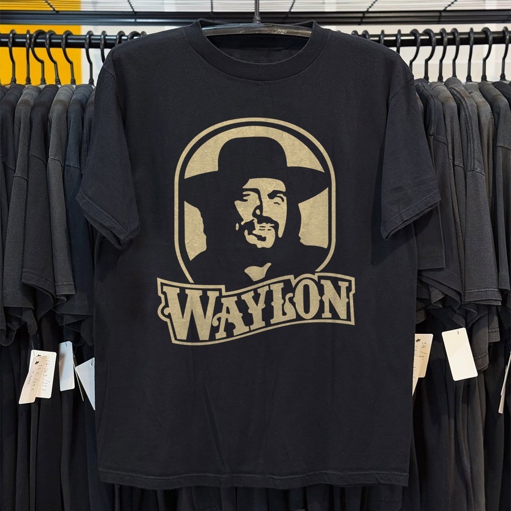 NEW! Waylon Jennings  Unisex Black T-shirt Size S-5XL