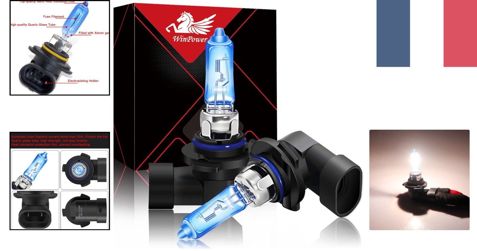 Ampoule HB3 9005 Halogène 100W à Effet Xtreme White 5000K pour Phares Auto