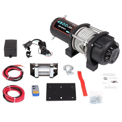 4500LBS 12V Electric Winch Cable Winch Steel Rope 4WD Off Road Truck ATV UTV NEW