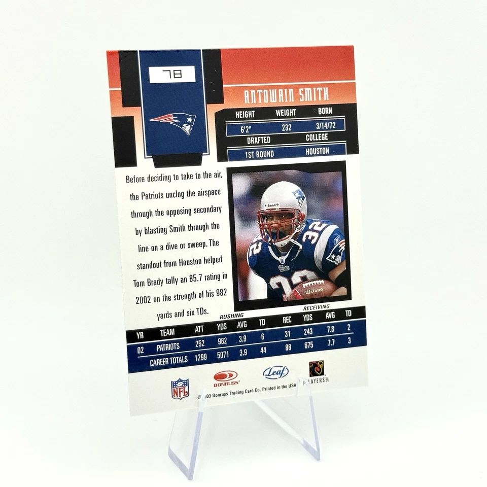 Antowain Smith 2003 Donruss Leaf Certified Materials Holo #78 Patriots SP🔥 - Image 4 of 4
