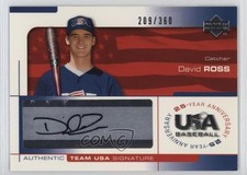 2004 USA Baseball 25-Year Anniversary Signatures Black Ink David Ross Auto 10lp