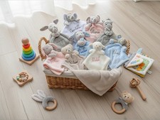 Personalised Embroidered Baby Comforter Girl Blanket Elephant Baby Gift Blankie