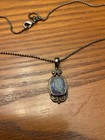Vintage Signed SAJEN IN 925 Sterling Silver Iridescent Druzy Pendant Necklace — photo 2
