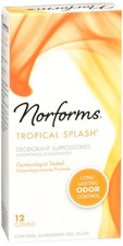 Norforms Deodorant Suppositories Tropical Splash 12 EA