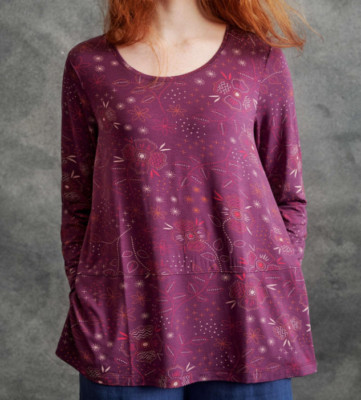Gudrun Sjoden NUU sz Μ tunic TOP STRETCH LYOCELL blouse red top