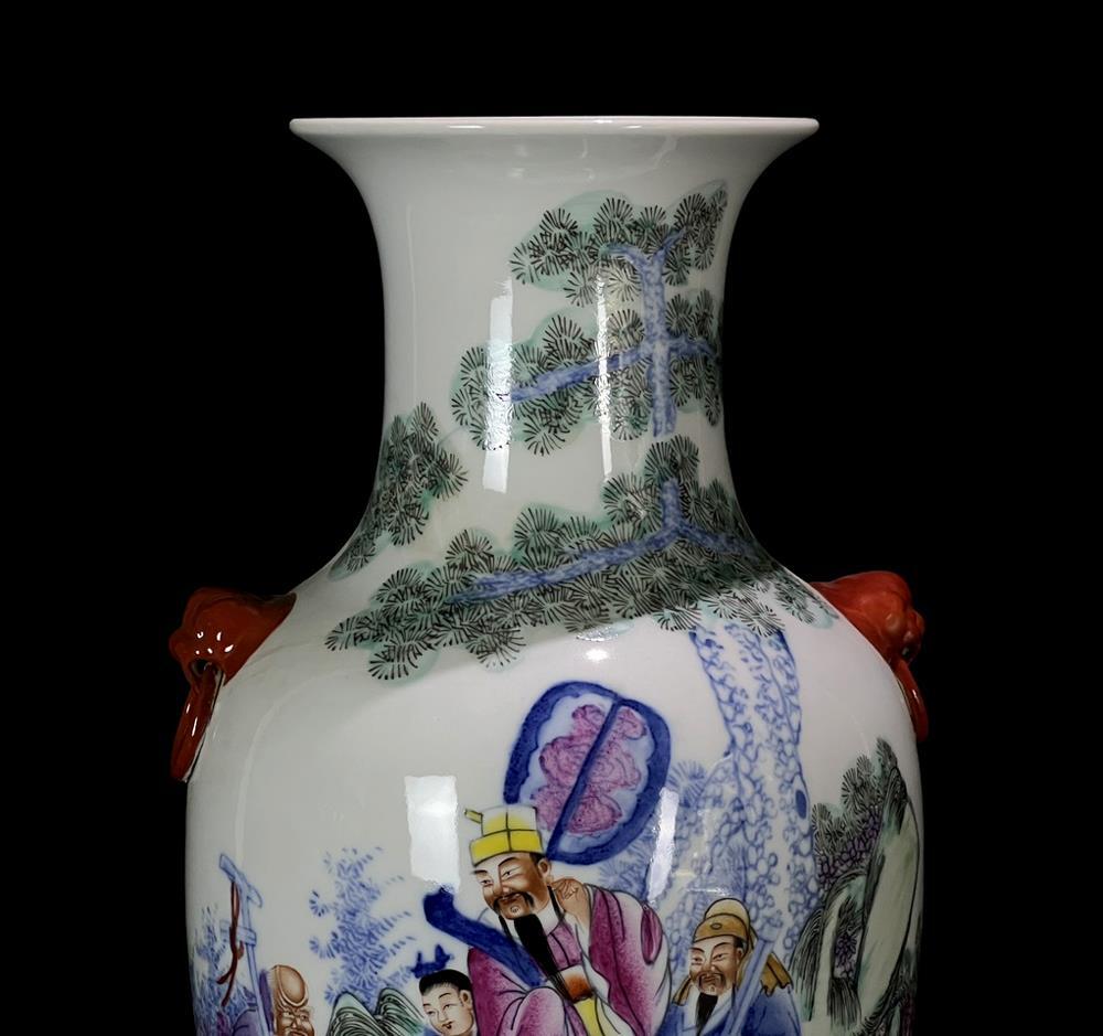 41CM Xianfeng Old Chinese Famille Rose Vase W/figure N934 | eBay