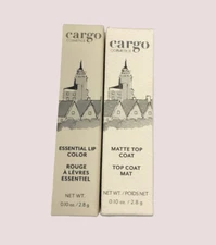 Cargo Cosmetics Essential Lip Color + Matte Top Coat (Pick your color) NIB .10oz