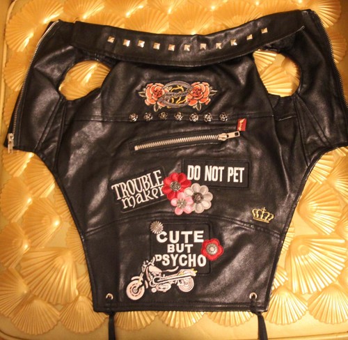 2669 Angeldog Hundekleidung Lederweste Biker Weste Hund_RL37 GR:M SCHMAL - Bild 4 von 9
