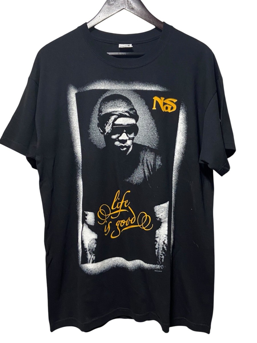 Vintage NAS Life Is Good Album Promo T-shirt Rap Tee Hip Hop Sz