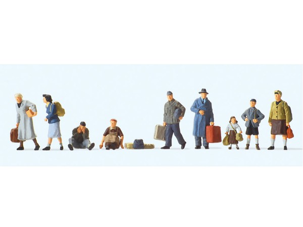 Preiser 10611 FlüChtlinge 9 Figuren Mit ZubehöR Exklusivserie H0 Neu-image