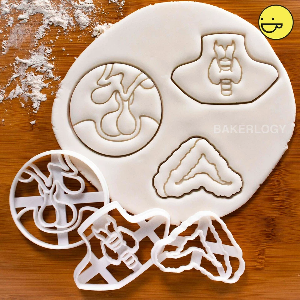 3er Set Hormonaldrüsen Ausstechformen: Schilddrüse, Nebenniere & Hypophyse | endokrin