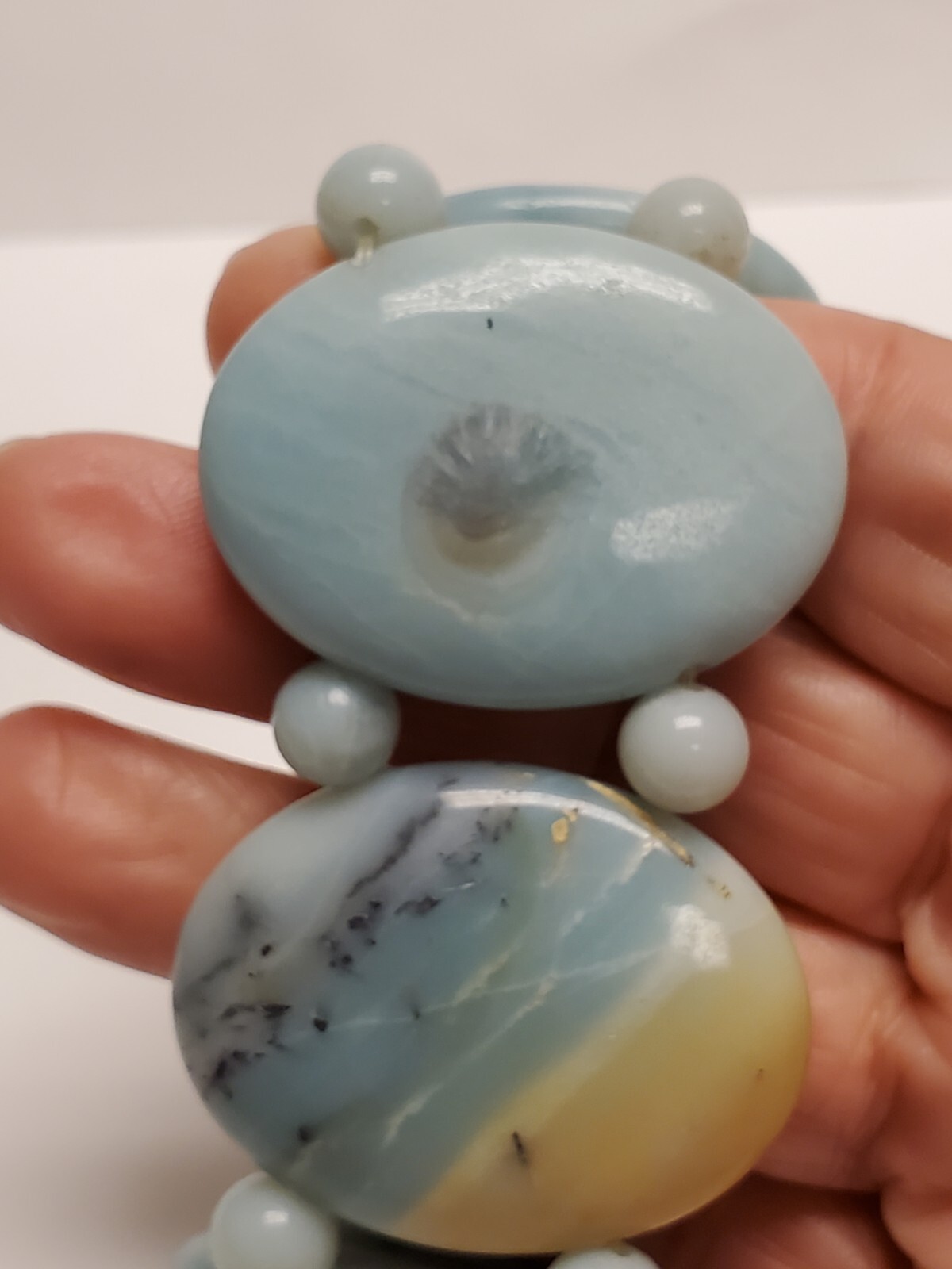 Statement Chunky Multitone Natural Stone Bracelet - image 3