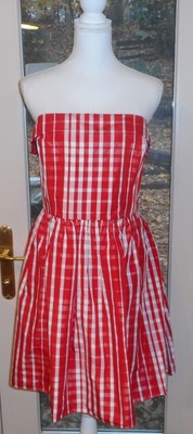 red and white checkered dress
