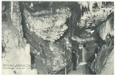 Man Inside The Beautiful Natural Bridge Caverns Of Luray In Virginia Postcard