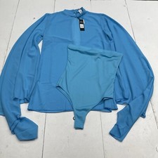 Fashion Nova Blue Turquoise Over It Mesh Mini Dress Women’s Size Medium New