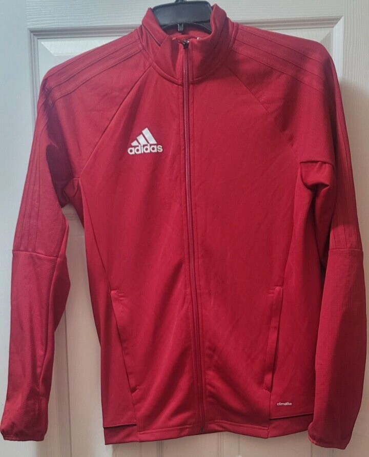 Adidas Jacket Men Small Red Tiro 17 Training Track Top Mens Climalite