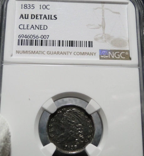 1835 Capped Bust Dime NGC AU Details