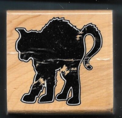 CAT HUNCHBACK FUR Finicky Home Pet Wood CANADIAN MAPLE COLLECTIONS RUBBER STAMP