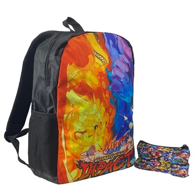 Naruto Anime Backpack Shippuden Ultimate Ninja Impact with Carry Pouch 
