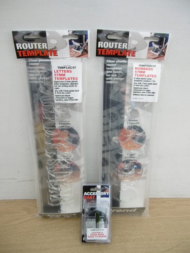 TREND 57MM LETTER & NUMBER ROUTER TEMPLATES + GUIDE BUSH & CUTTER | eBay