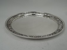 Stieff Tray 200 Baltimore Repousse 14-In. Diameter American Sterling Silver 1956