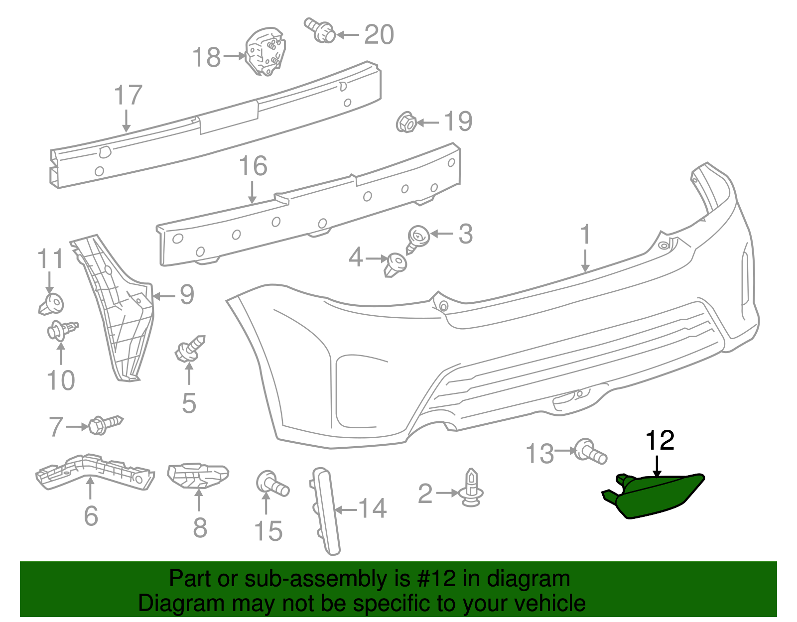 Rear Bumper Reflector Moulding Scion TC Genuine New eBay