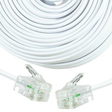 10m Long RJ11 ADSL Cable BT Broadband Modem Fast Sky DSL Phone Router Lead WHITE