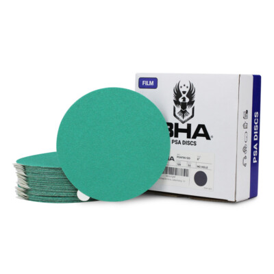 BHA 6'' Green Film Sticky Back PSA Sanding Discs, Wet/Dry DA Sandpaper - 50 Pack