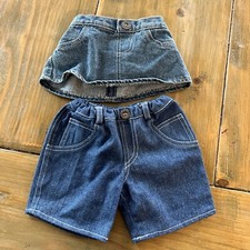 Build A Bear Denim Jean Pants and Skirt Bundle Lot