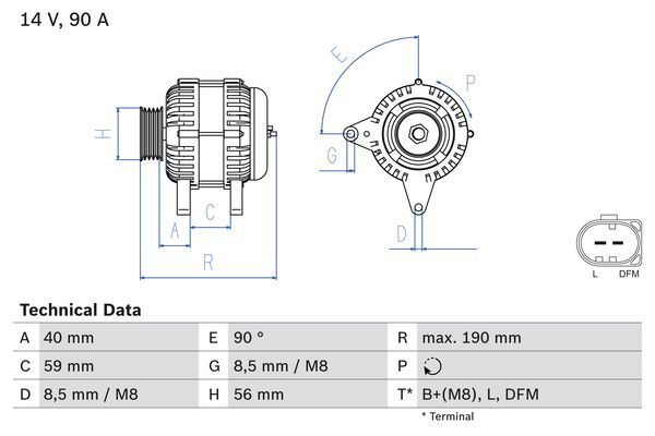 BOSCH 0 986 041 490 Alternator Replacement Fits VW Bora 1.9 TDI 1.9 TDI 4motion