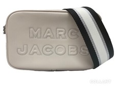 Marc Jacobs k Logo Embossed Camera Crossbody Bag Smooth Leather Marshmallow