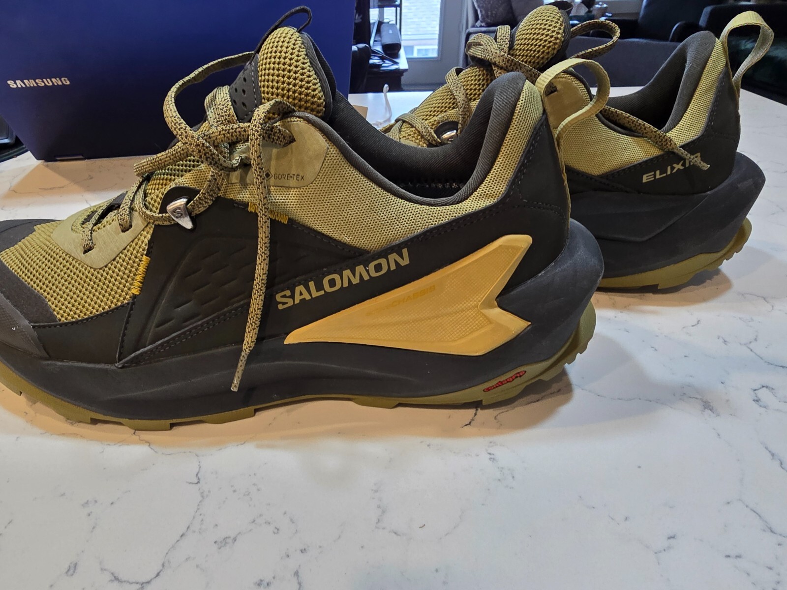 Scarpe da trekking uomo Salomon ELIXIR GTX Gore Tex verde 472955 taglia 12 NUOVE