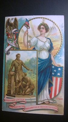  Antique Embossed Postcard 1913  ''ABRAHAM LINCOLN PROCLAMATION ''