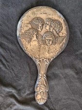 Jugendstil Handspiegel BIRMINGHAM 1923 Putti Engel  Vintage 925 Silber Gepunzt