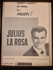 Julius La Rosa Rare Original Promo Poster Ad Framed!