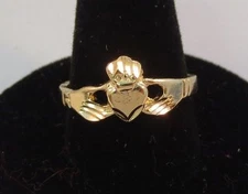 SIZE 1-13 14KT GOLD PLATED CLADDAGH IRISH CELTIC WEDDING BABY THUMB PINKY RING