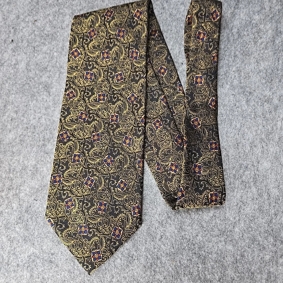 Corbata Baradello Como-Italia Oro Paisley Seda Foto 2 de 4