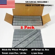 3456Pc 1/4oz Gray Stick On Wheel Balance Weights Adhesive Tape 54 lbs Lead Free